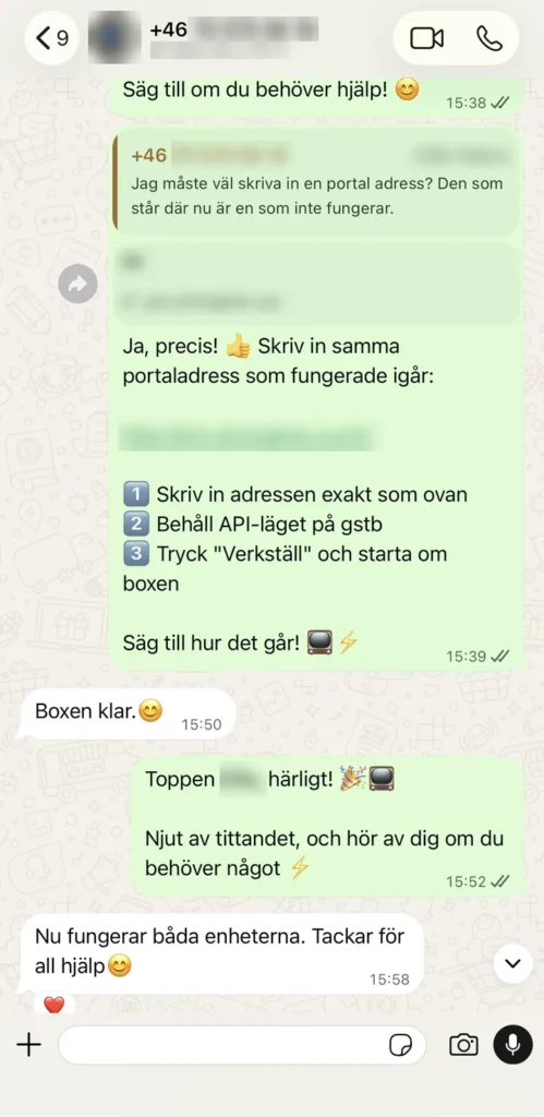 Kundomdöme från Sverige – båda enheterna fungerar med IPTV Bolaget